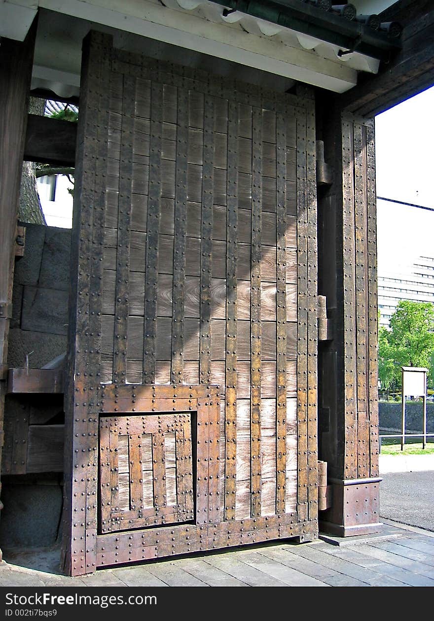 Temple wooden gate in Japan