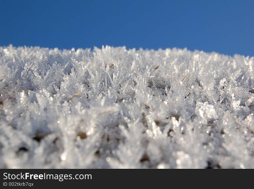 Hoarfrost on the binder. Hoarfrost on the binder