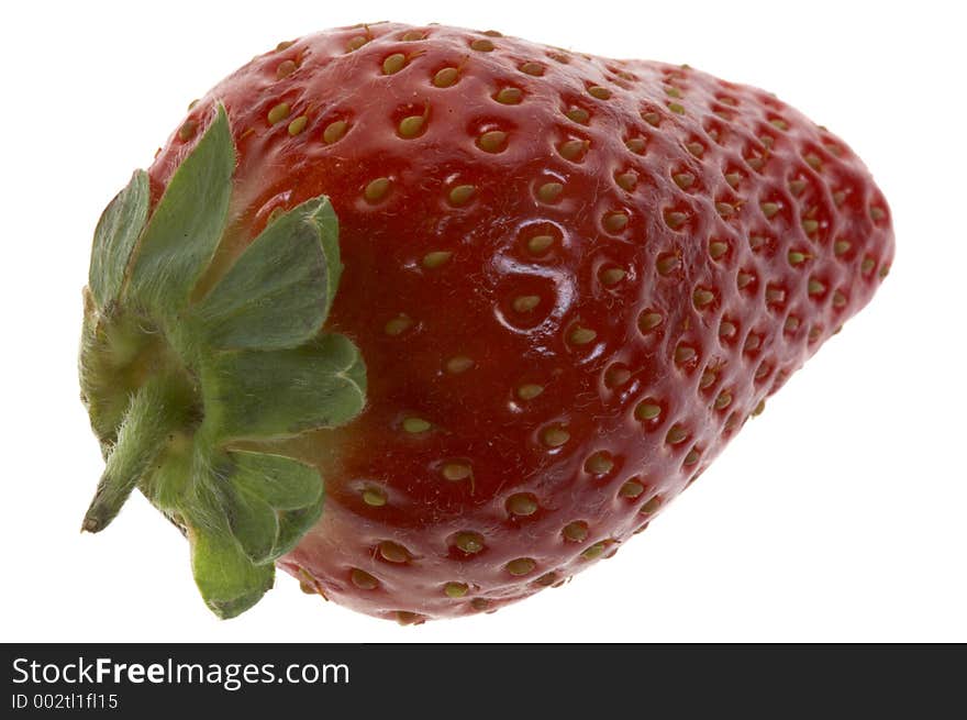 Single red strawberry