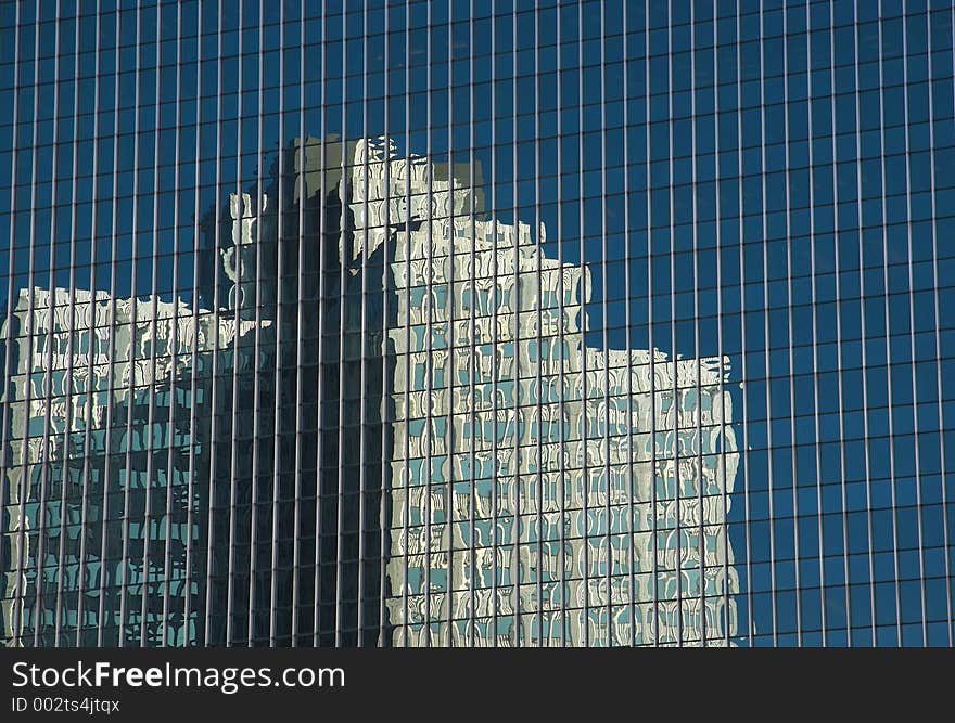 Building reflection of the glass of another building