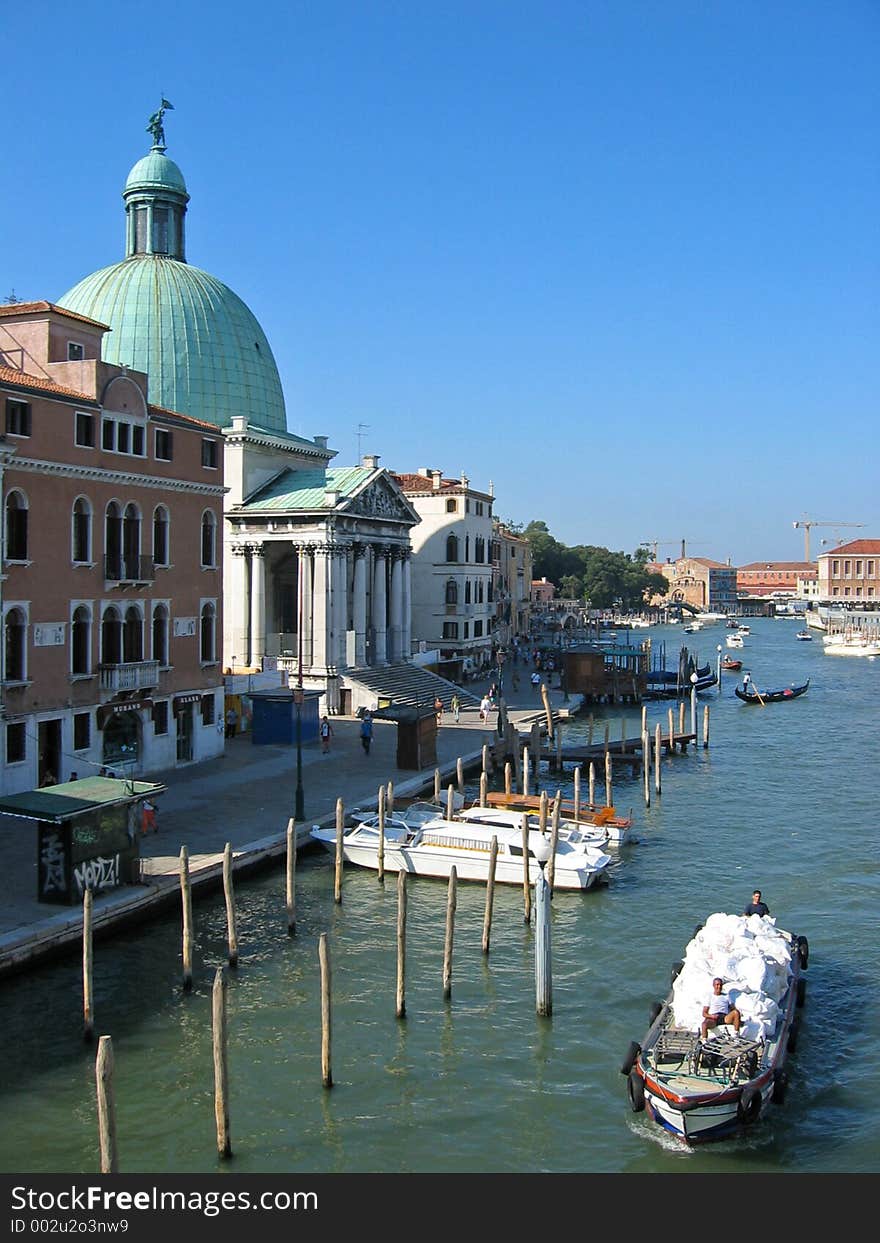 View of San Simeone Piccolo beside the canal at Venice