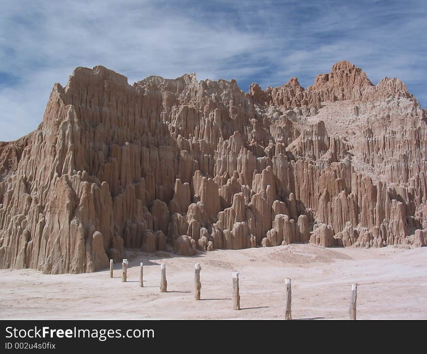 Cathedral Gorge State Park in eastern Nevada was once part of an ancient lakebed. Erosion has carved those sediments into fascinating formations. Cathedral Gorge State Park in eastern Nevada was once part of an ancient lakebed. Erosion has carved those sediments into fascinating formations.