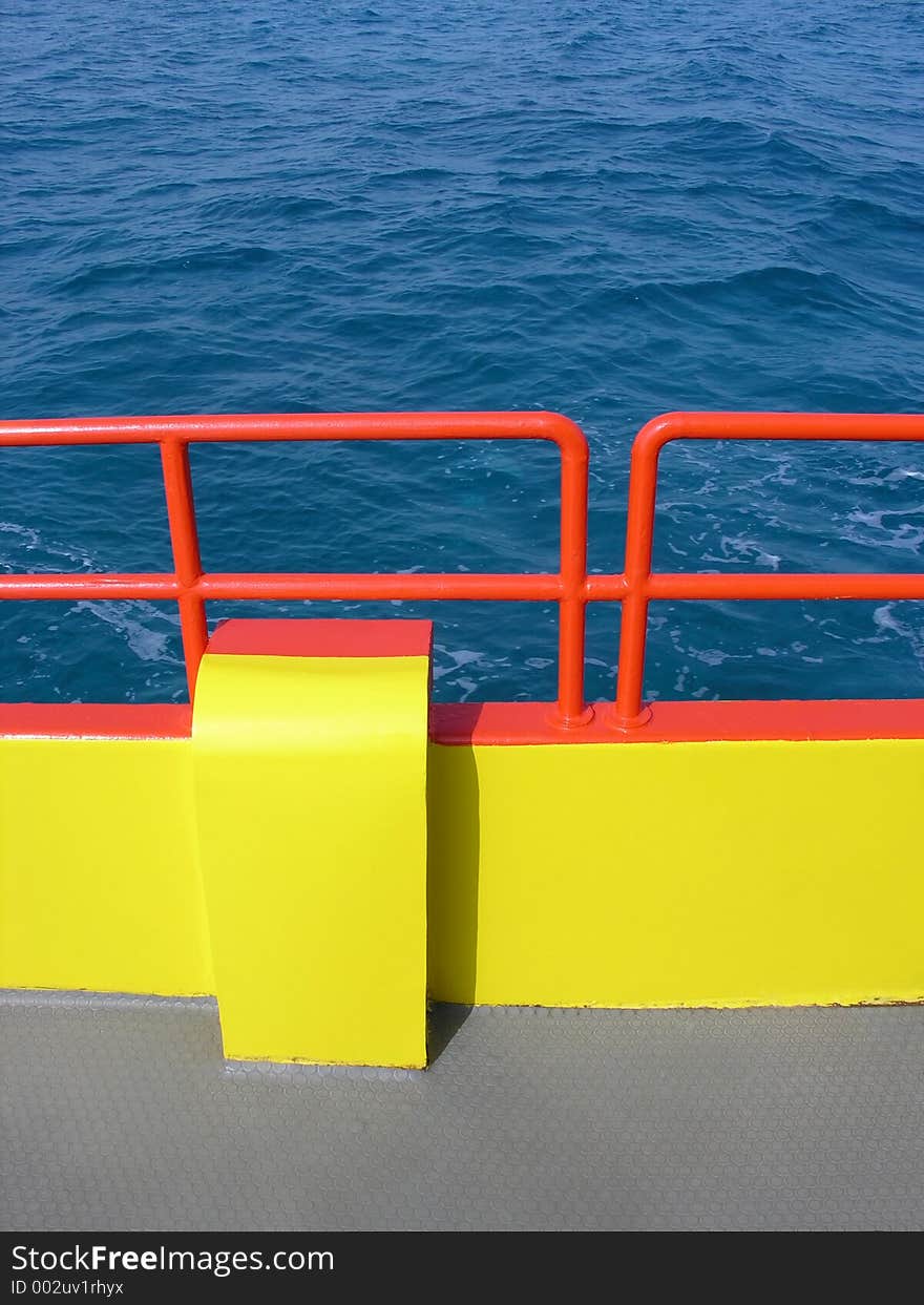 Color board ship on sea. Color board ship on sea