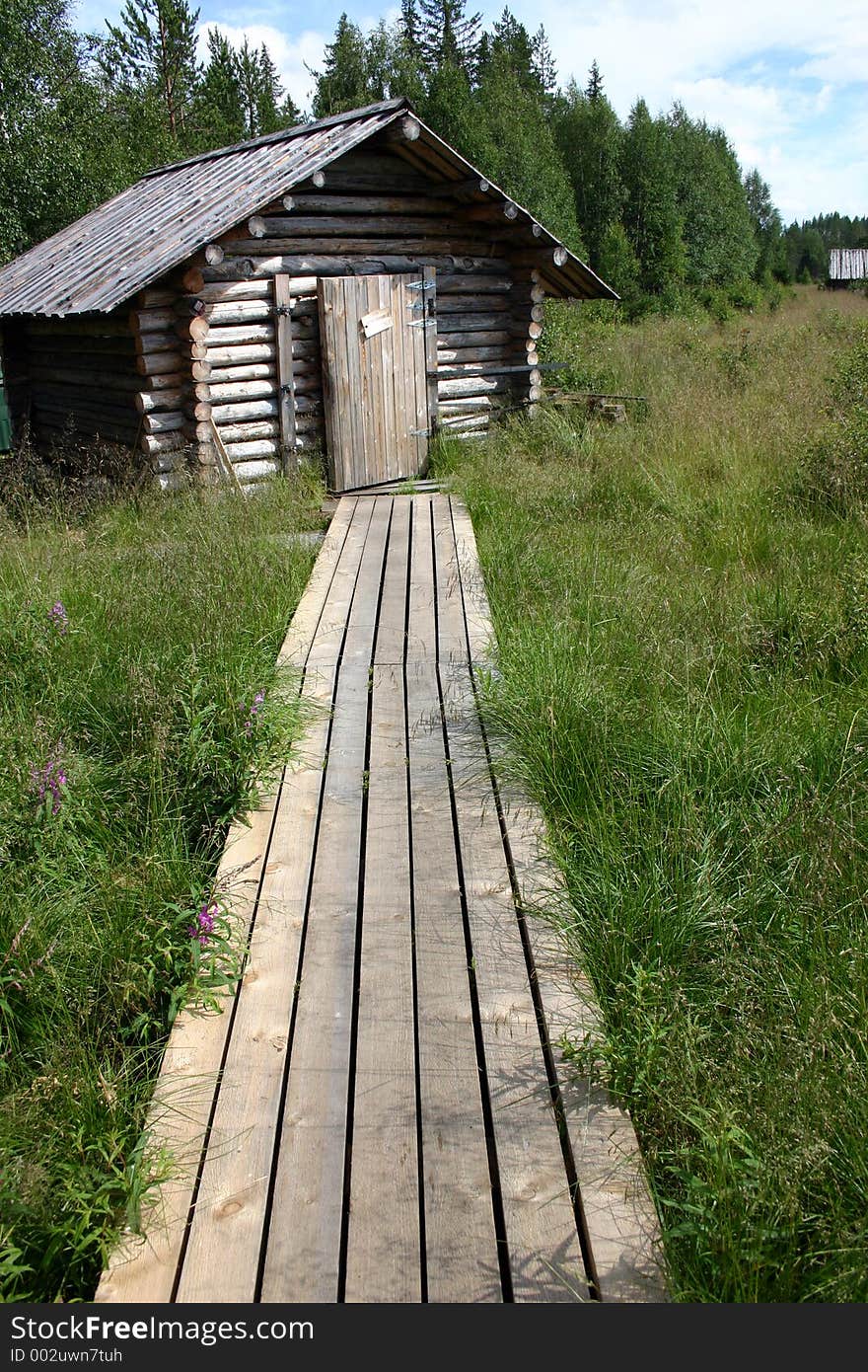 Old wooden shack/hut. Old wooden shack/hut.