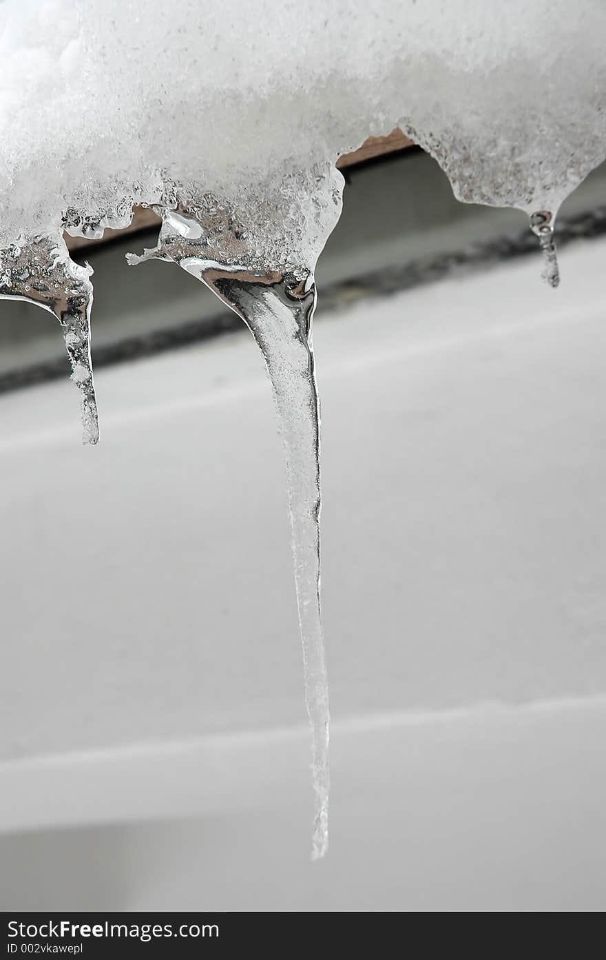 Icicles on the roof. Icicles on the roof