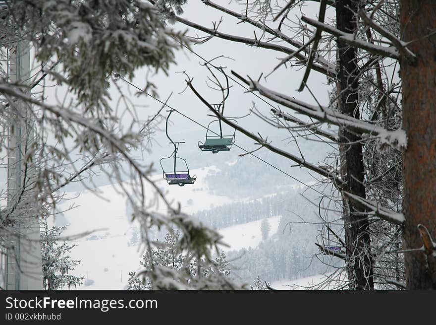 Empty chairlift