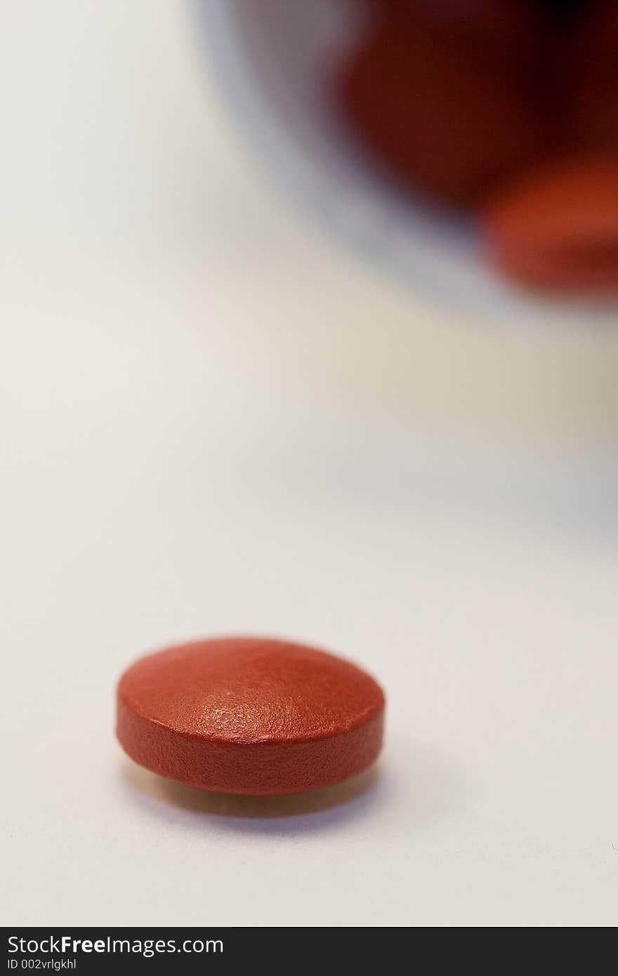 Red medicine pill. Red medicine pill