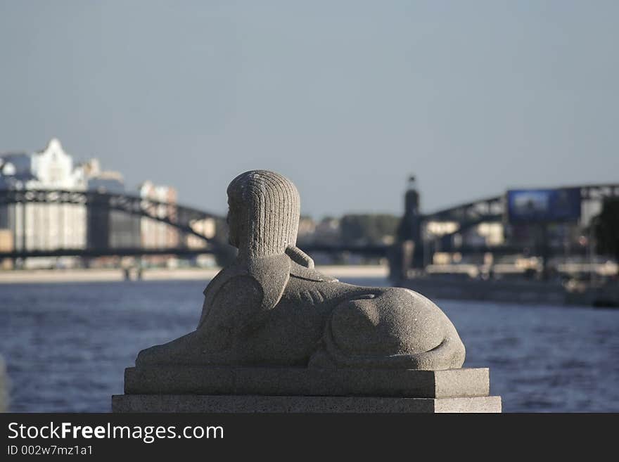 Sculpture of Sphinx in the Saint-Petersburg