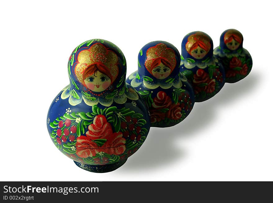 Russian hand made dolls with clipping path. Russian hand made dolls with clipping path