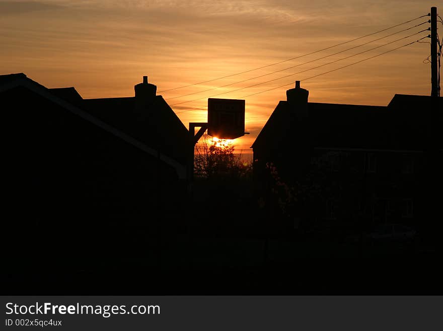 Basketball sunset