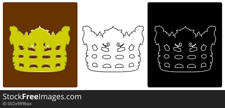 3 types of crown with differeny background. 3 types of crown with differeny background.