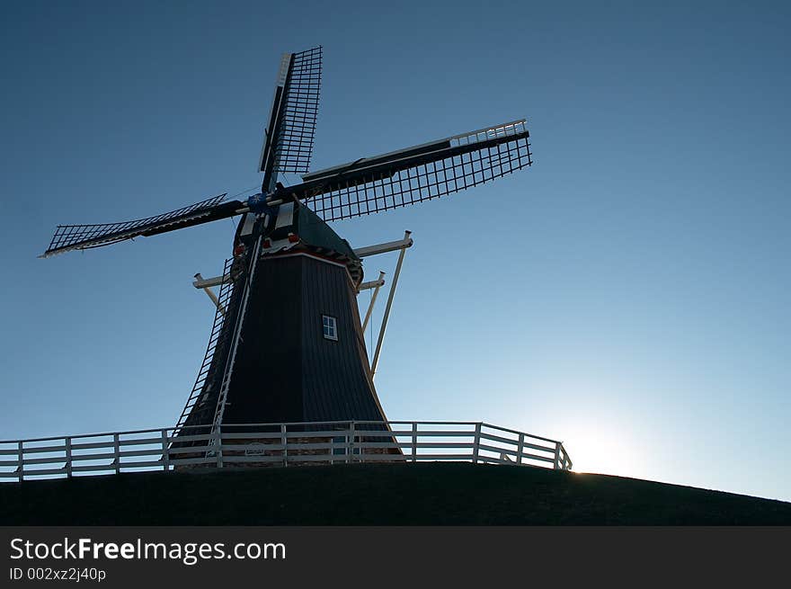 Windmill at sunset