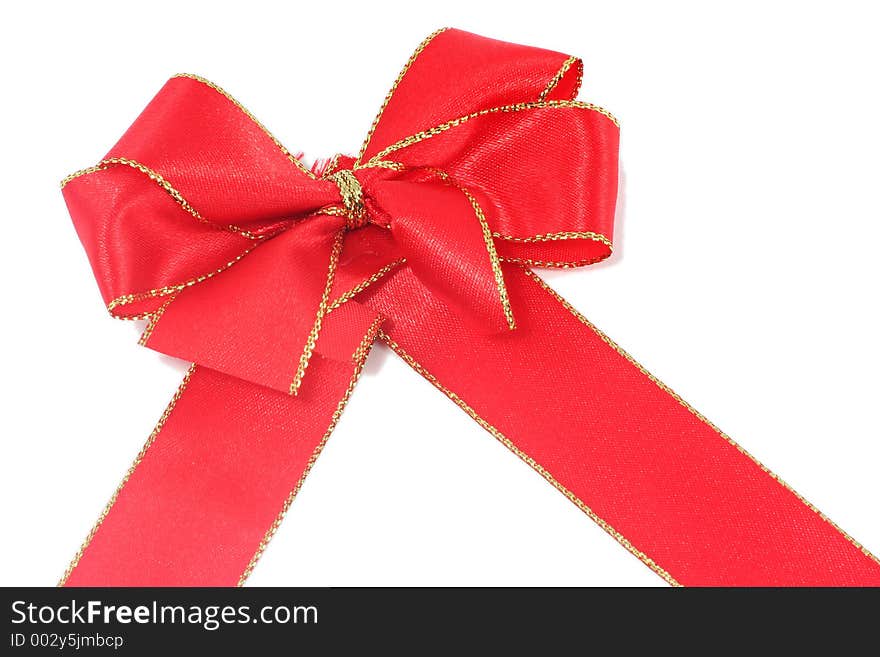 A red bow isolated on white