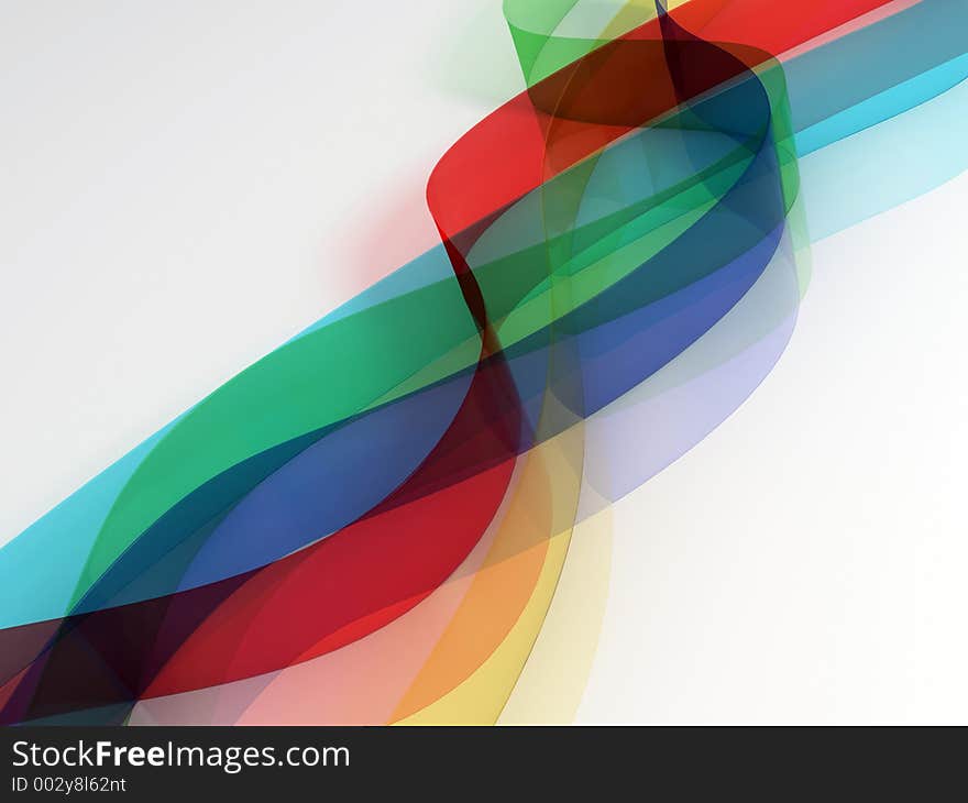 3d abstract rendering of coloured strips