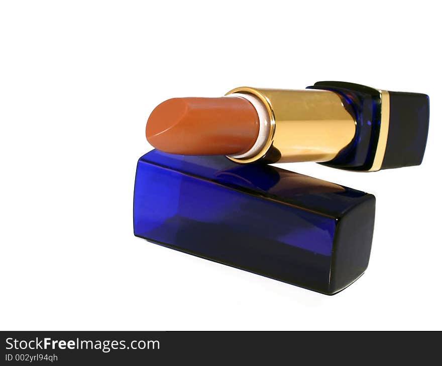 Lipstick in blue and gold case