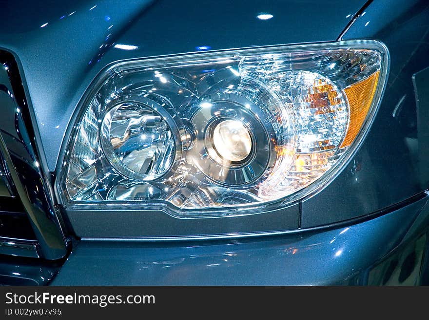 Close-up of a Modern Headlight Assembly.