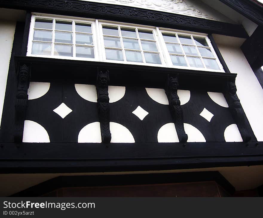 House front in the tudor style. House front in the tudor style