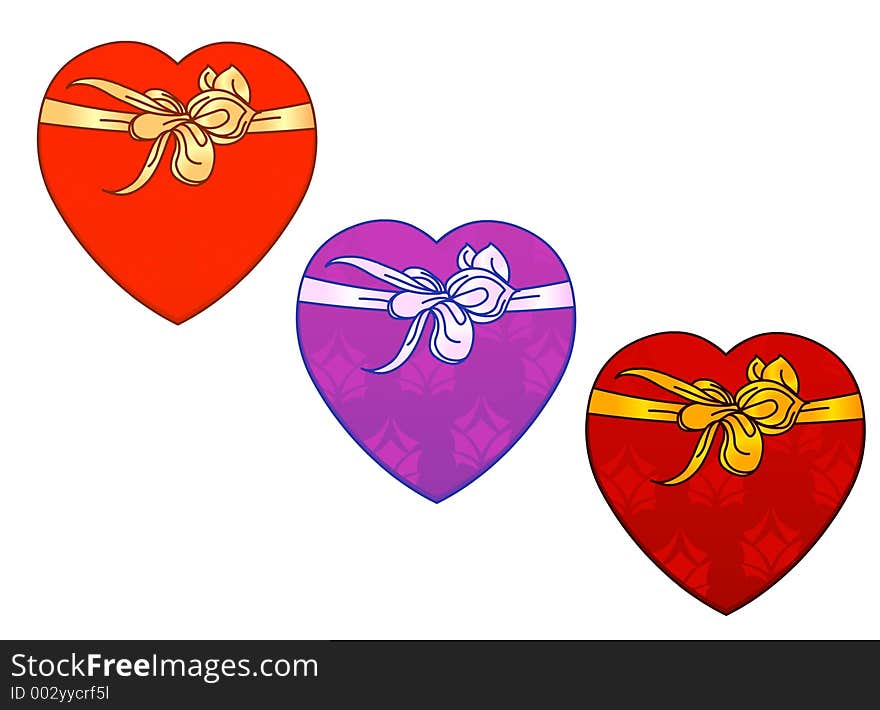 Vector - 3 types of heart shape present