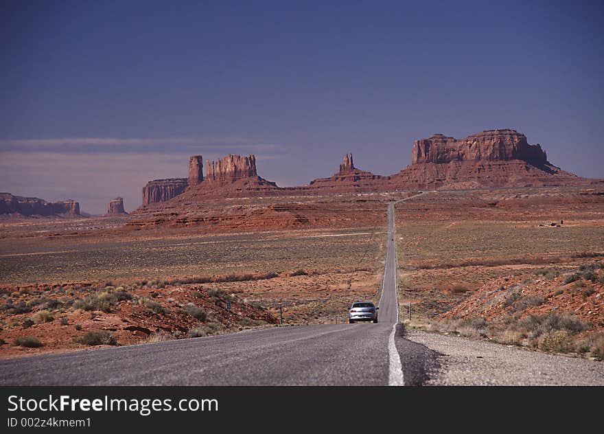 Highway to the Monument Valley. Highway to the Monument Valley