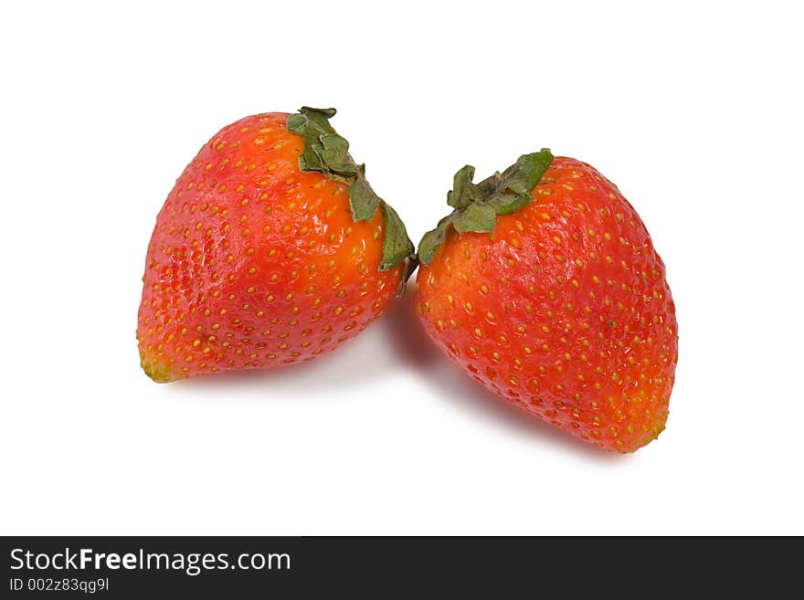 Strawberries isolated on white background with clipping path