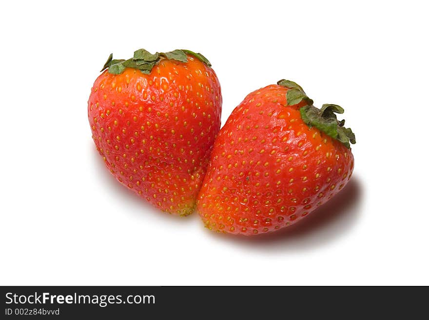 Strawberries isolated on white