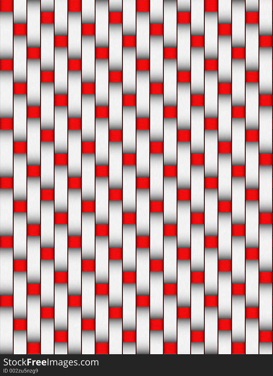 Red and white basket weave