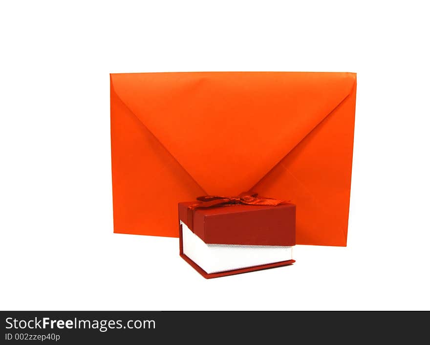 Red valentine present and envelope