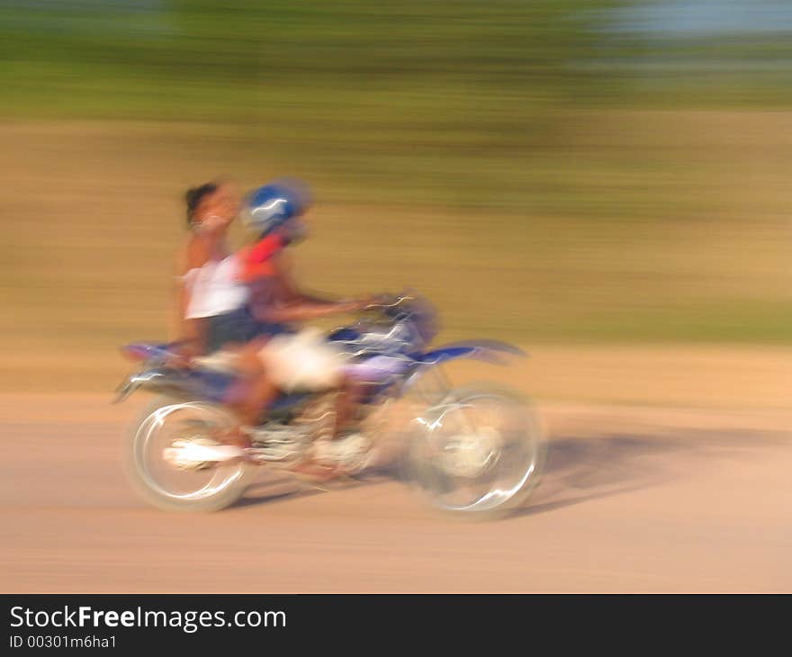 Blurred motorcycle