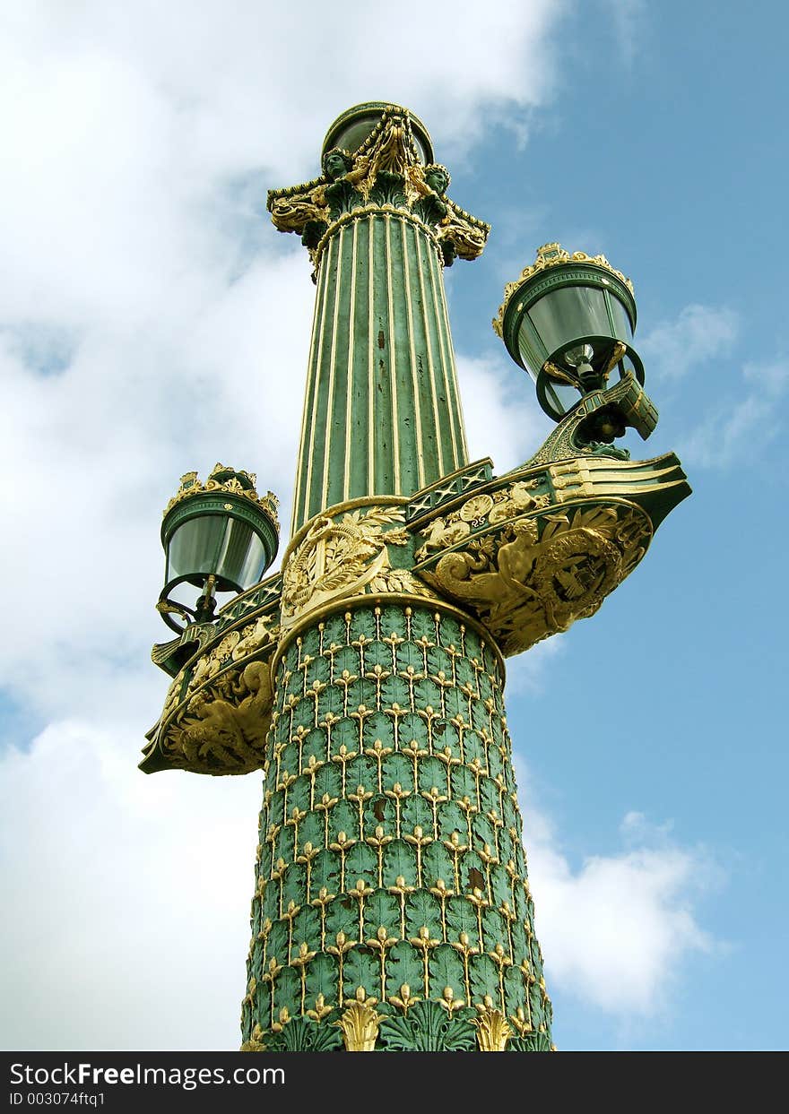 Paris lightpost on avenue