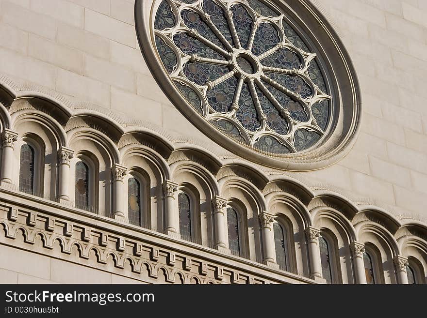 The detailed facade of a church. The detailed facade of a church.