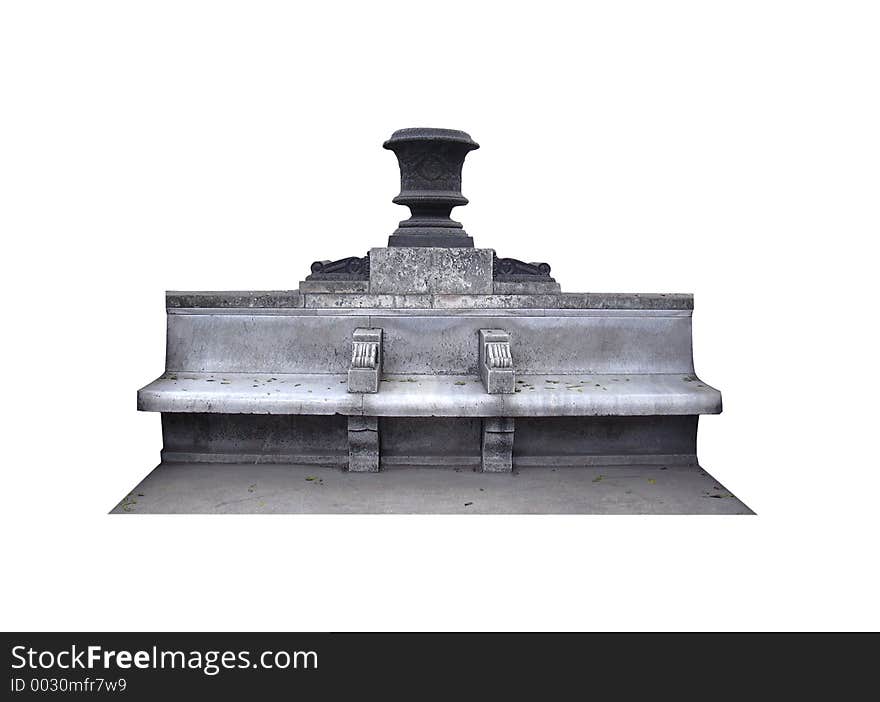 Stone bench with clipping path