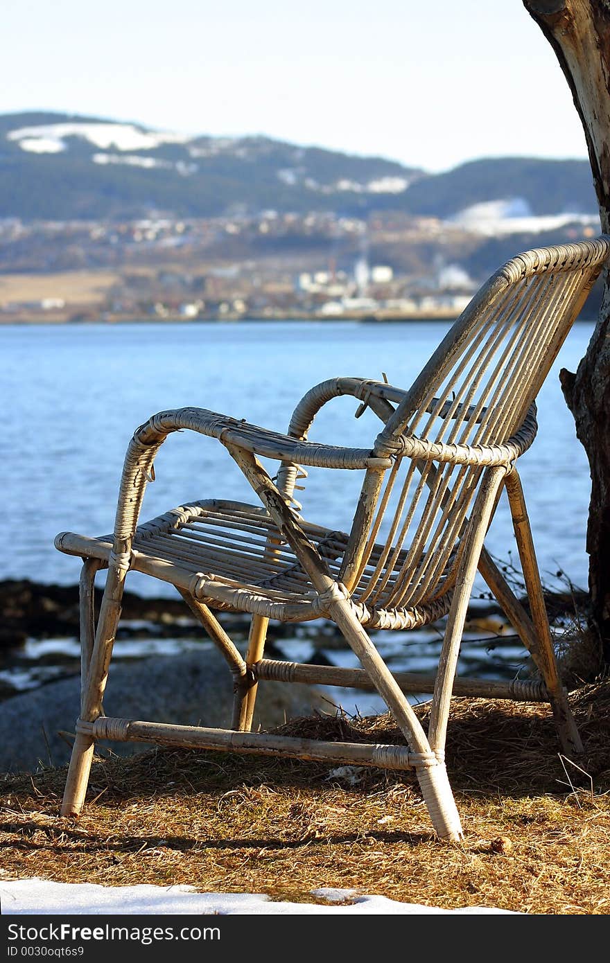 The chair from last years sunshine...A bit rusty and tired after the long norwegian winter. It's like it's waiting for the summer to come. The low sun of spring helps..