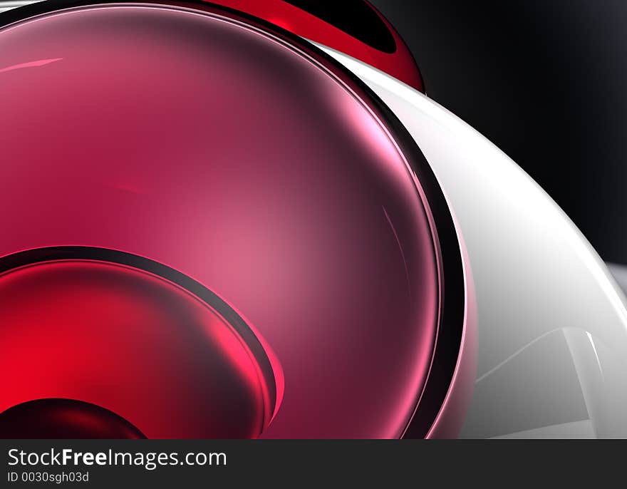 Red Sphere In Silver