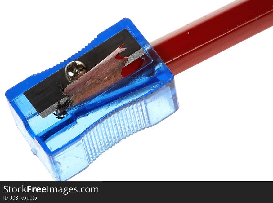 Pencil sharpener on a with background