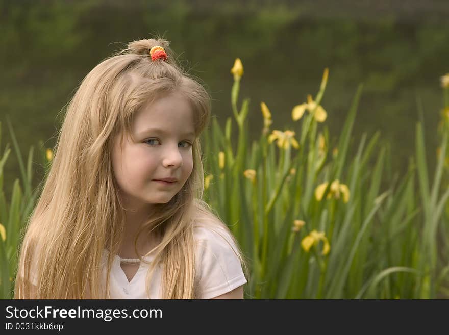 Little girl side angle pose. Little girl side angle pose