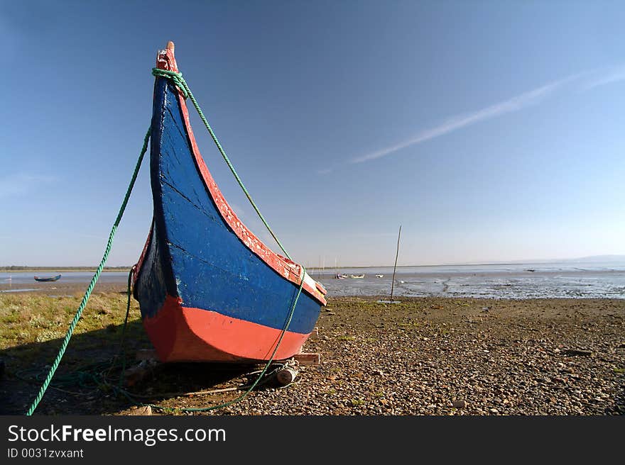 Boat resting in beach