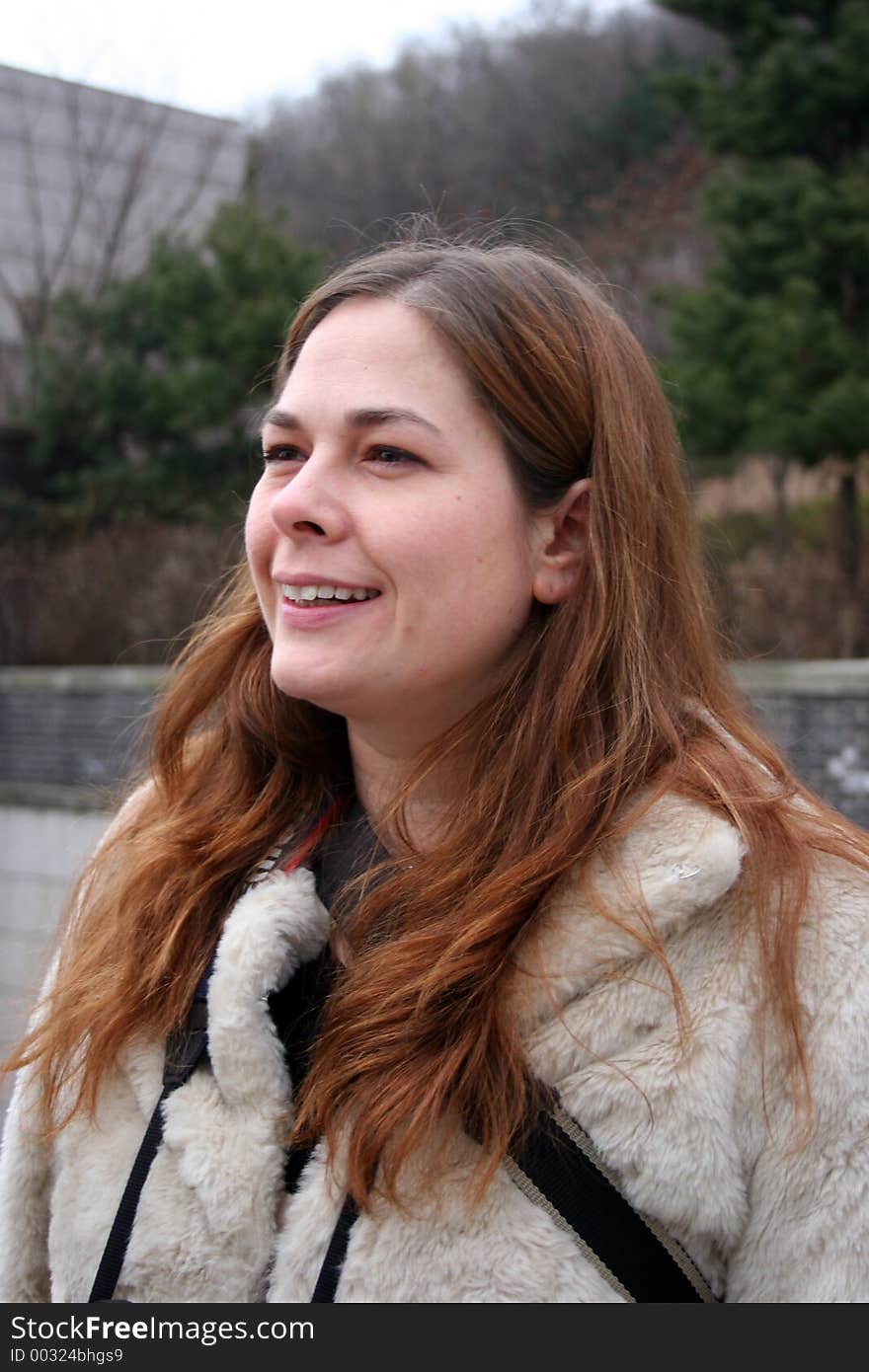 Portrait of a smiling girl outside. Portrait of a smiling girl outside