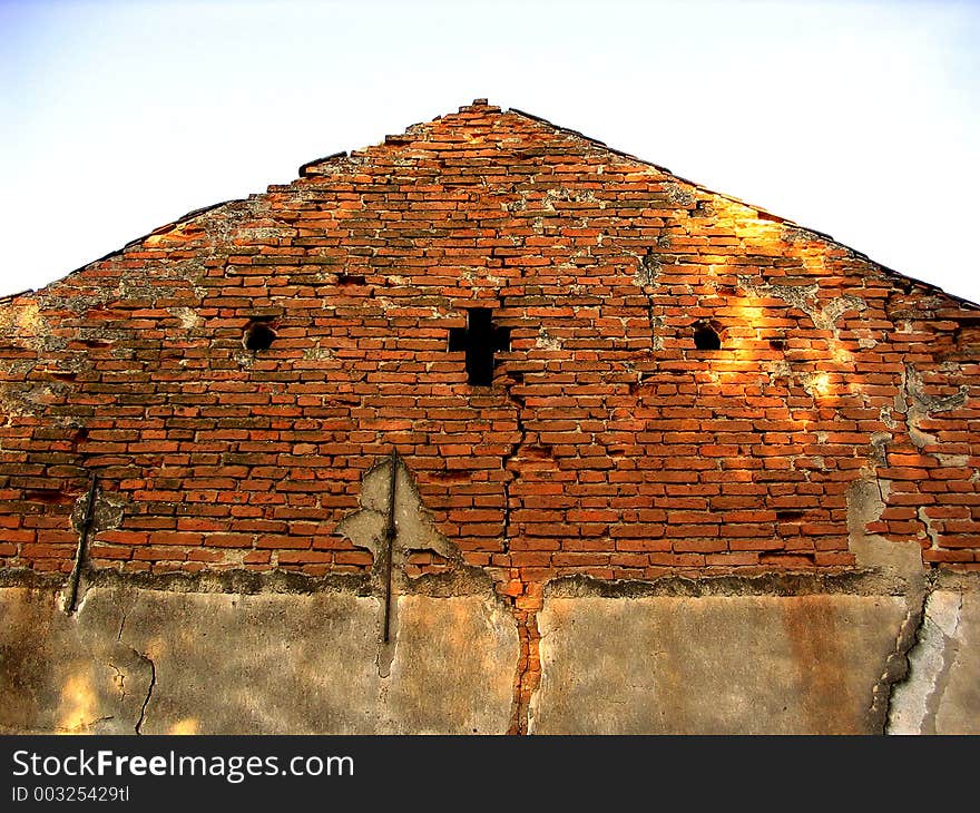 Old neighbours house wall. Old neighbours house wall