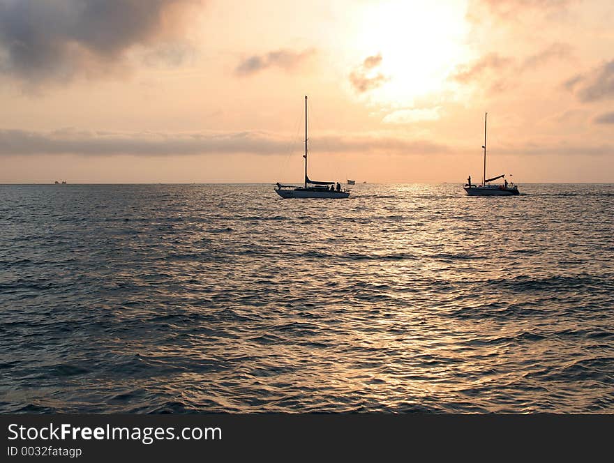 Yachts in decline, sea