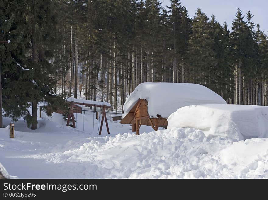 Winter landscape with big snow. Winter landscape with big snow