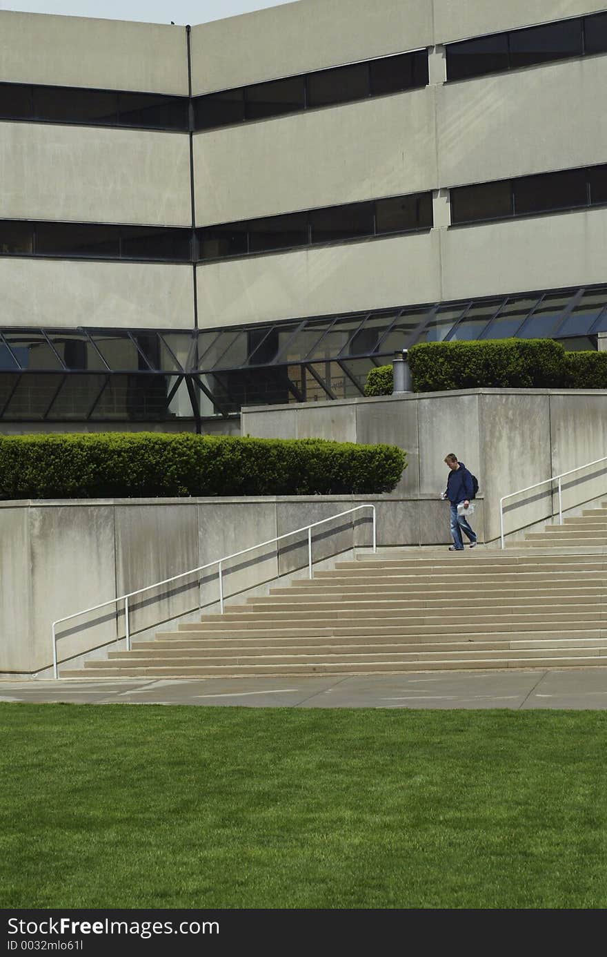 Student On The Stairs