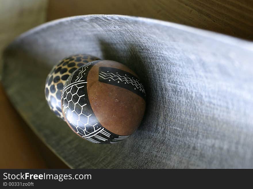 A detail view of a furnishing composition with bowls)