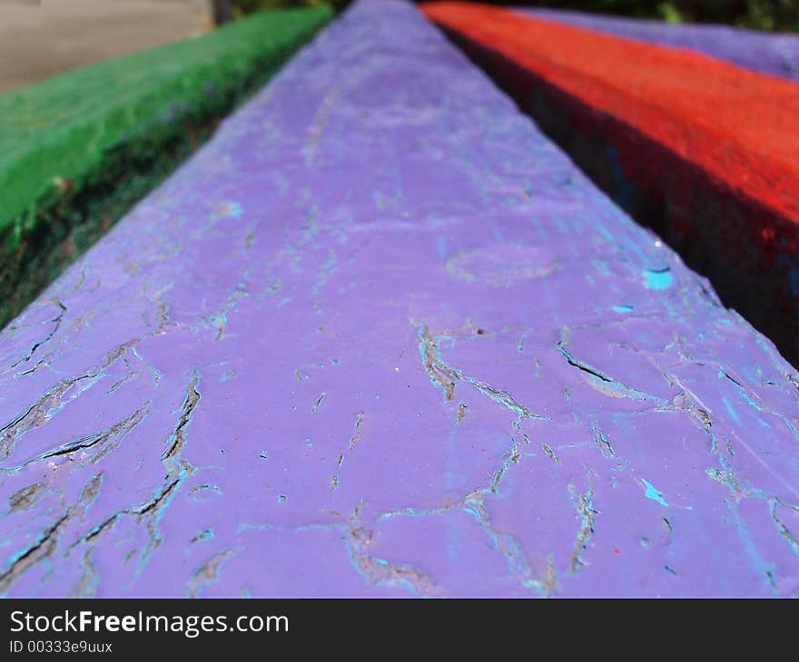 Close up of a bench surface