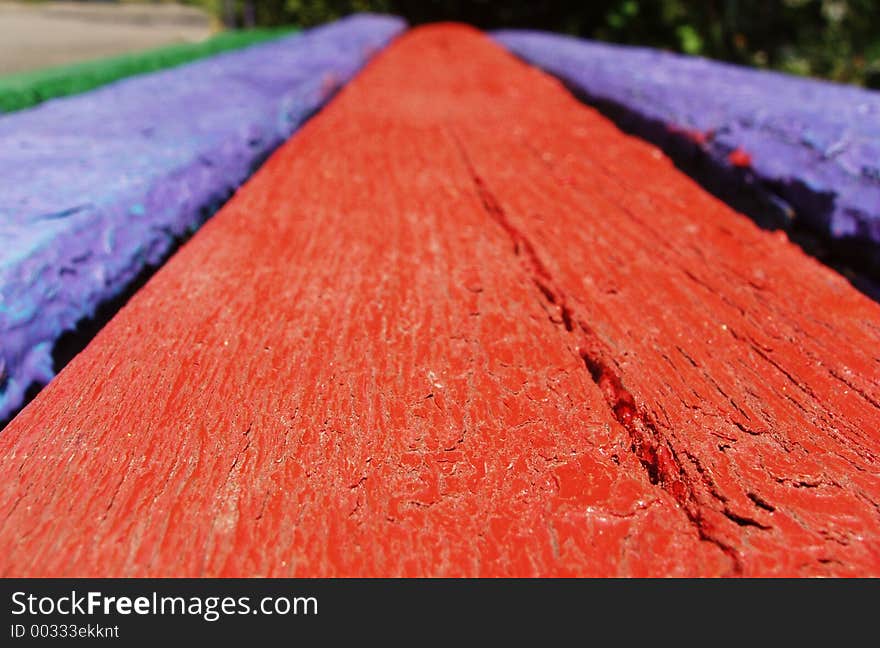 Close up of a bench surface