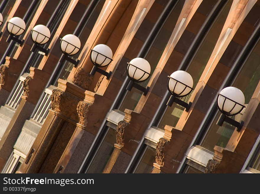 Electric Lights photographed at an angle