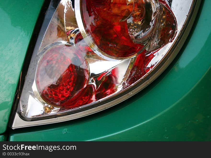 Close up of green car front view. Close up of green car front view