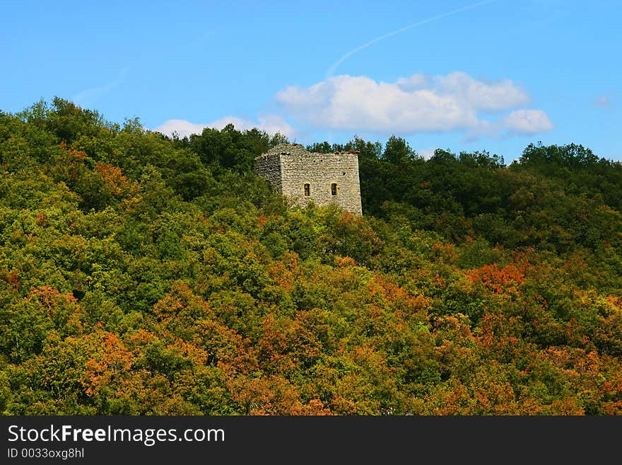 Ruin in the gorge de l'ardeche. Ruin in the gorge de l'ardeche