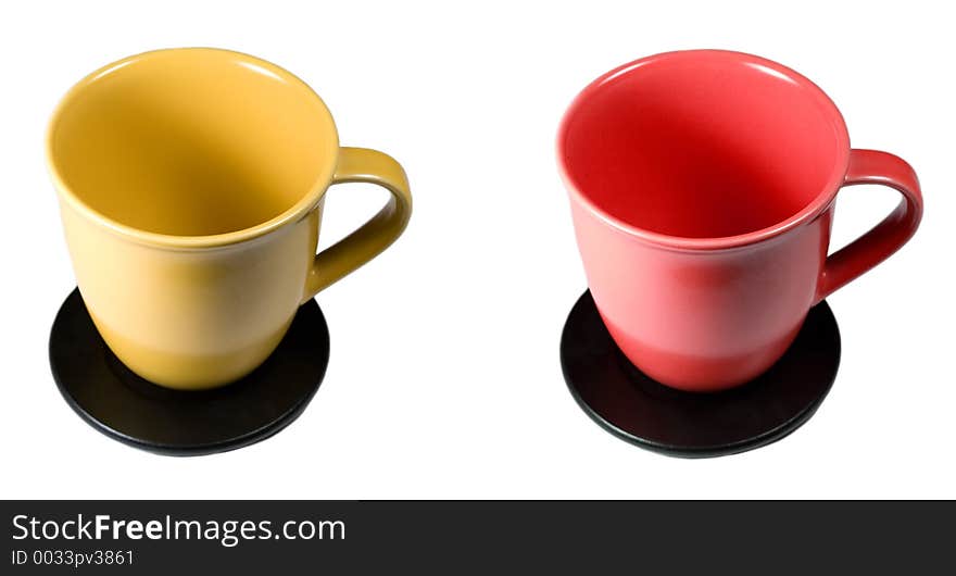 Isolated coffee mugs