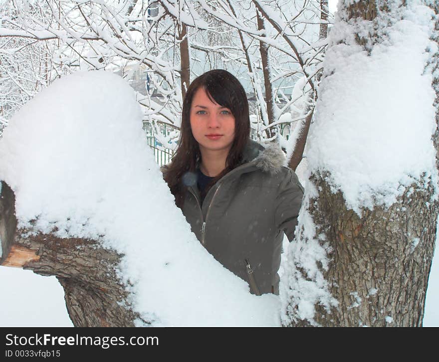 The girl and a tree