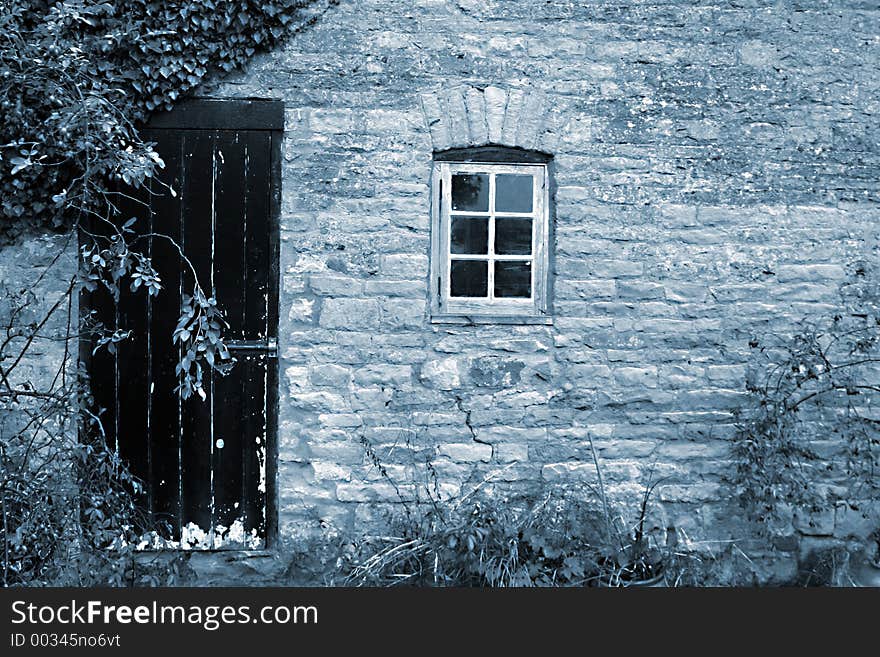 Brick wall on a farmbuilding